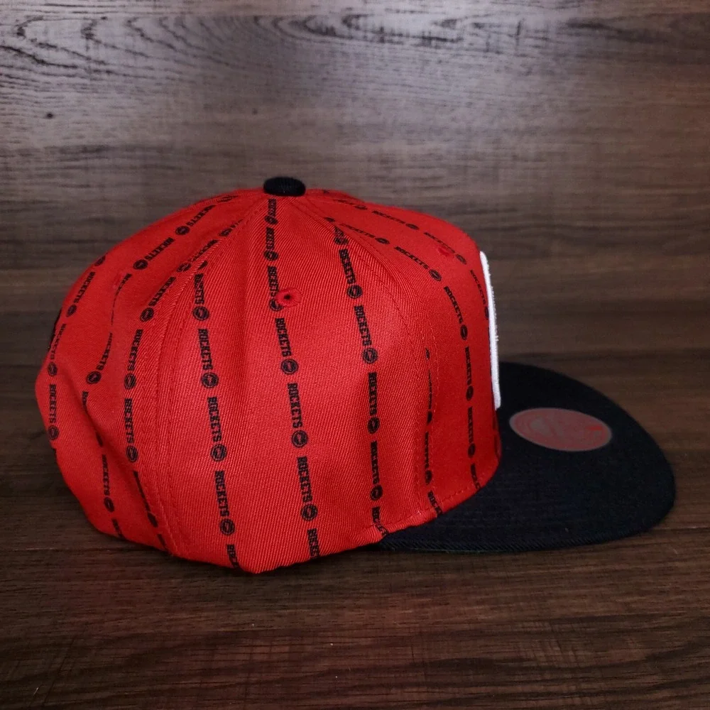 Houston Rockets Mitchell & Ness NBA Snapback Hat Cap 3D Logo Red Black‎ NWT